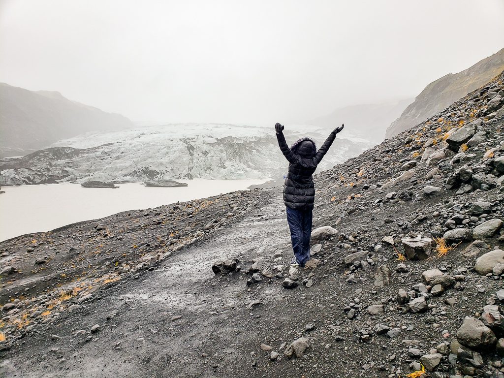 Girl at glacier in Iceland - Finding Your Passion