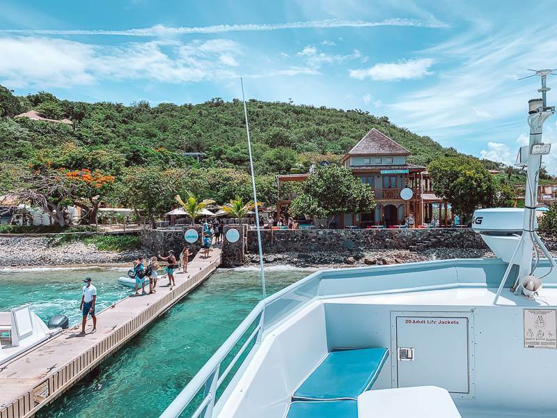 Lovango Resort + Beach Club seen from the ferry