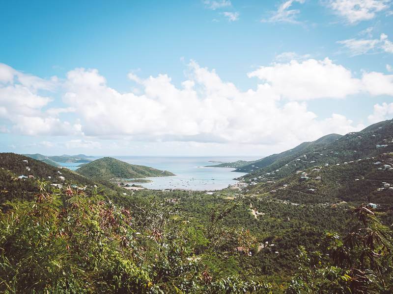 View of Coral Harbor from Coral Bay Overlook - things to do in St John USVI