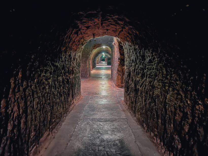 Champagne cave at Schramsberg winery in northern Napa Valley