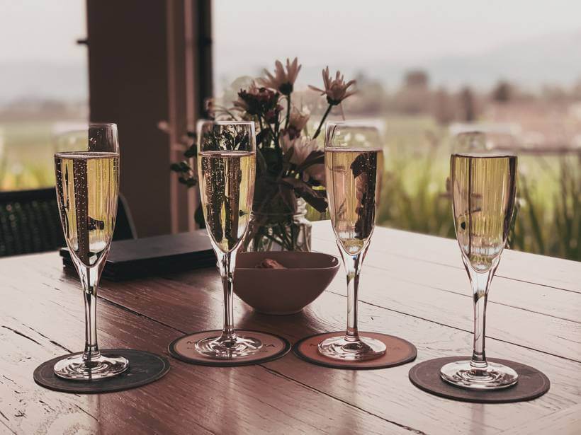 flight of bubbly with mumm vineyard views - wineries to visit in napa