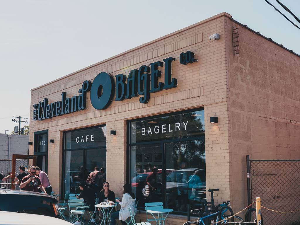 cleveland bagel company storefront - road trip from Cleveland
