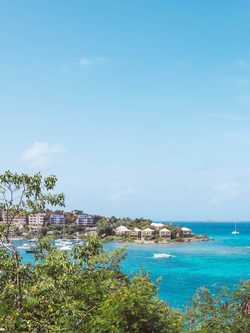cruz bay seen from the lind point trail - st john hiking trails