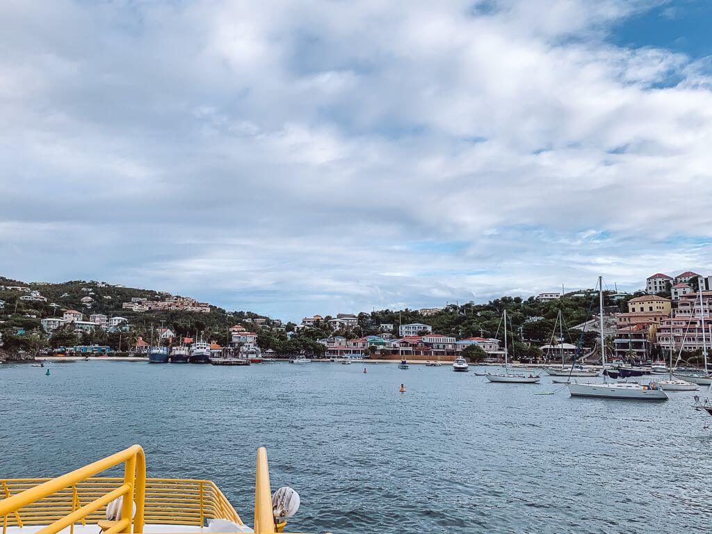 view of cruz bay from ferry - st thomas to st john day trip