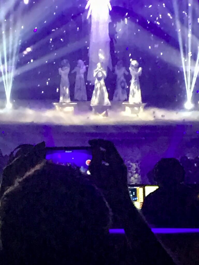 Low quality iPhone photo of Britney's Piece of Me show