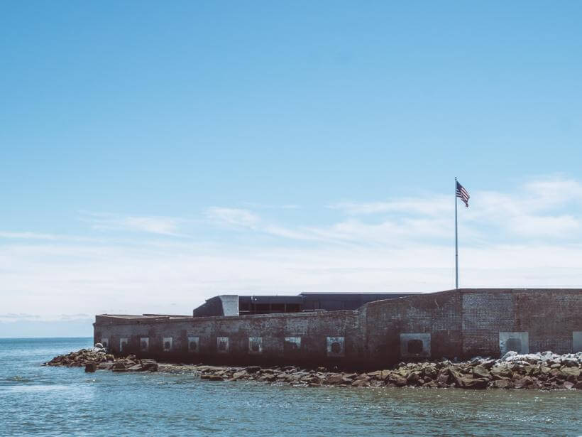 Exterior of Fort Sumter's brick walls