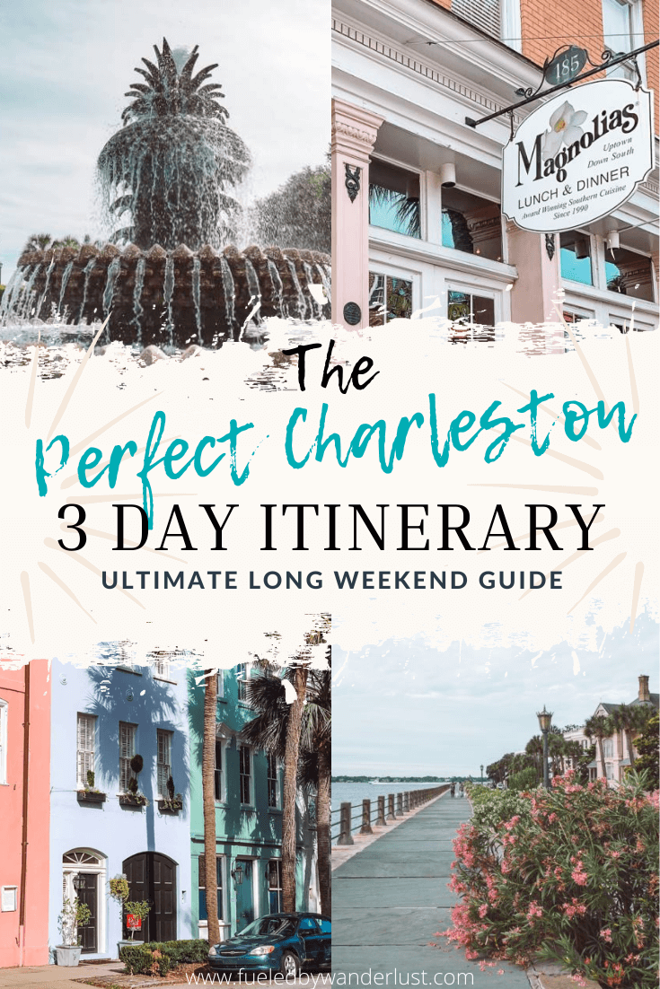 The complete travel guide for planning 3 days in Charleston.  This thorough Charleston itinerary includes the best restaurants, things to do, and hotels in the Holy City.  Whether you are photographing the Rainbow Row, dining at Husk, or ferrying to Fort Sumter, you will have the ultimate Charleston trip.