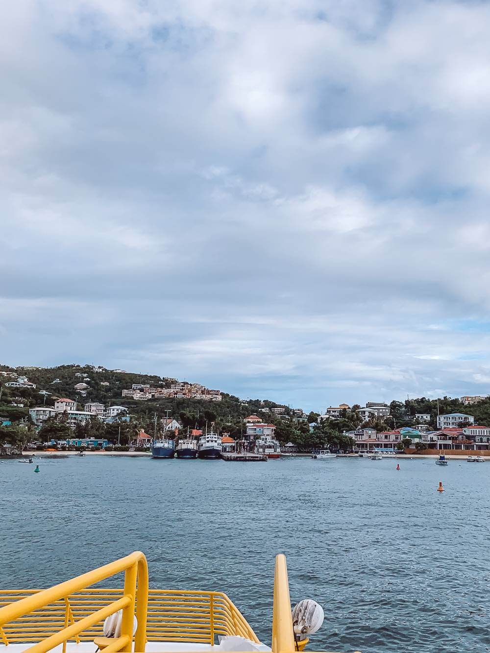 View of Cruz Bay from the ferry to St John USVI