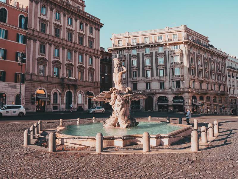 Fountain in Piazza Barberini in Rome