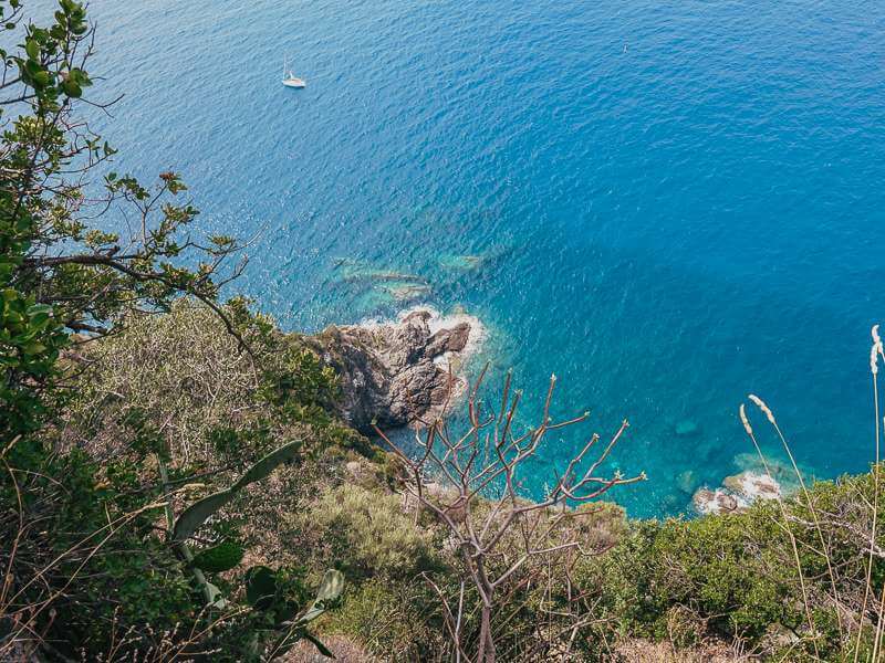 Bright blue water of Ligurian Sea in Cinque Terre - 10 day Italy trip