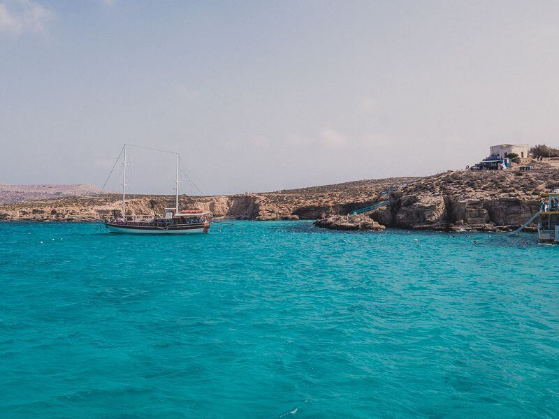 Famous Blue Lagoon during solo travel in Malta