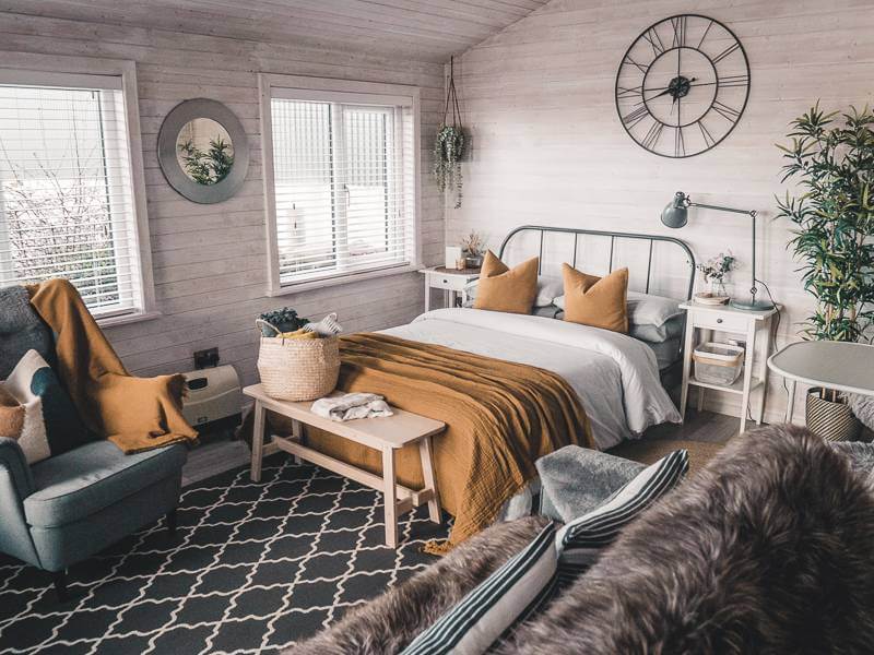 interior of cozy cabin in Portrush, Northern Ireland