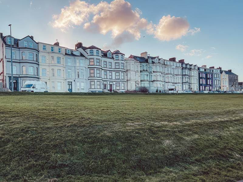 Row of townhouses in Portrush - antrim coast northern ireland