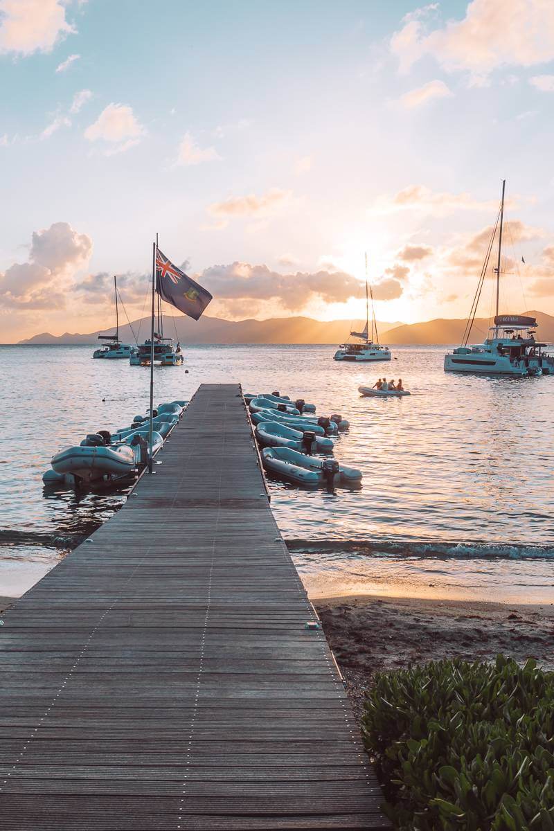 View of dock and BVI flag on Cooper Island BVI