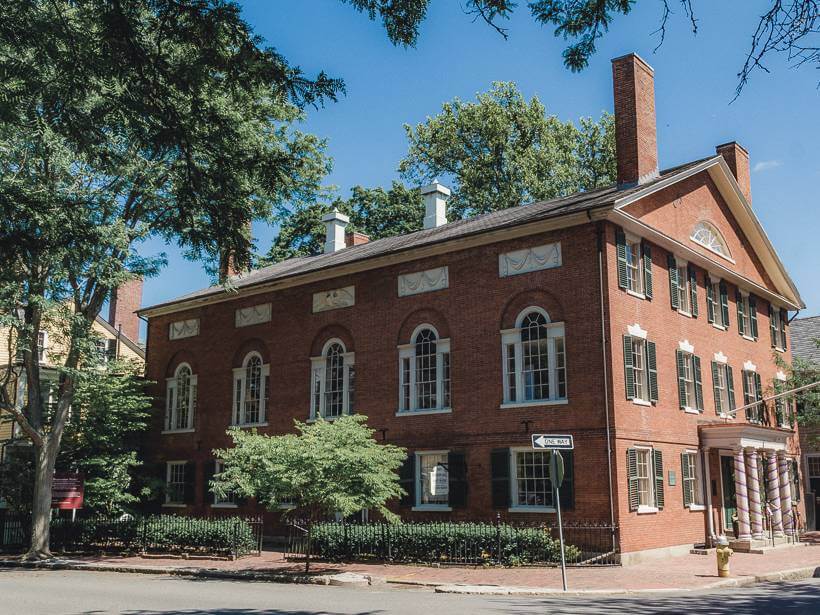 Brick exterior of Hamilton Hall - trip to Salem MA