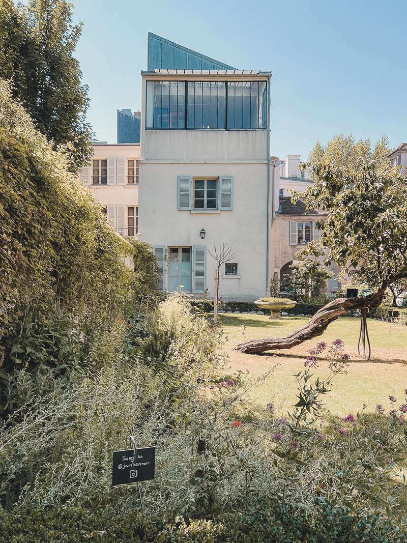 view of studio windows from gardens of Montmartre Museum