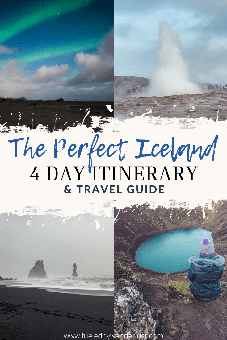 Spending 4 days in Iceland soon, and want to make the most of your travel? This perfect Iceland itinerary will show you the best things to do in a 4 day trip, including the Blue Lagoon, Golden Circle, and South Coast. Includes tips for adding a Northern Lights sighting to your Iceland trip!