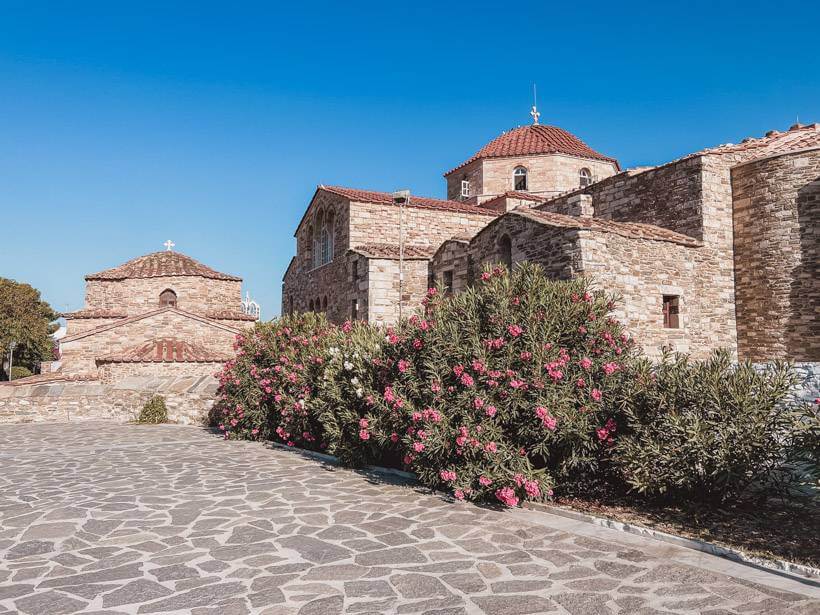 Stone exterior of Byzantine church in Parikia