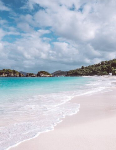 view of st john's trunk bay from left side of the beach