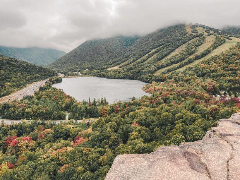 Early fall view from Artist's Bluff hike in New Hampshire
