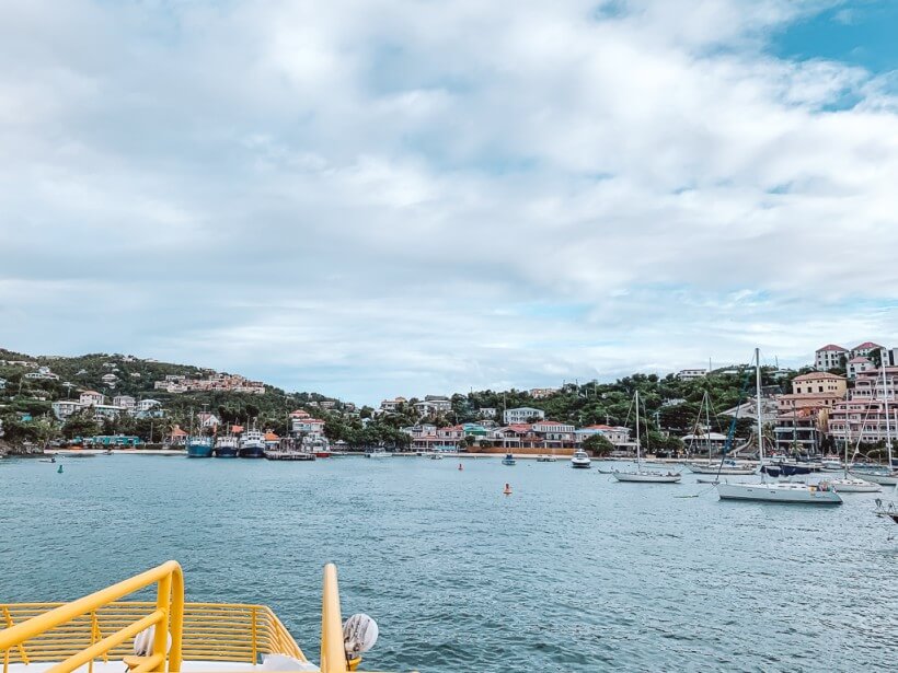 View from ferry when arriving into St John USVI