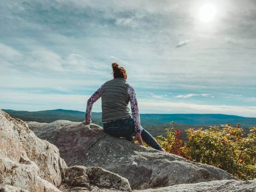 Girl on top of French's Ledges near Plainfield, NH - 2023 goals