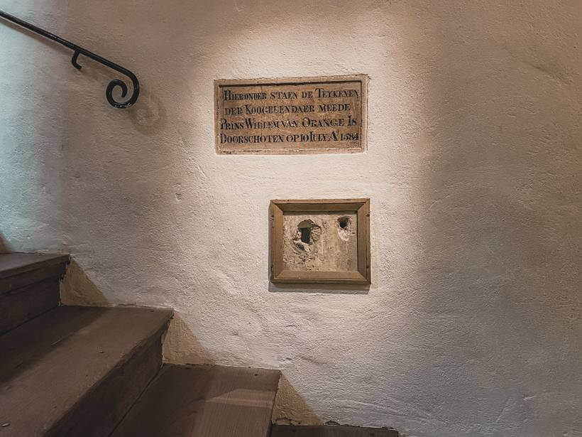 Assassination site of William of Orange up a stairwell in Delft's Prinsenhof Museum