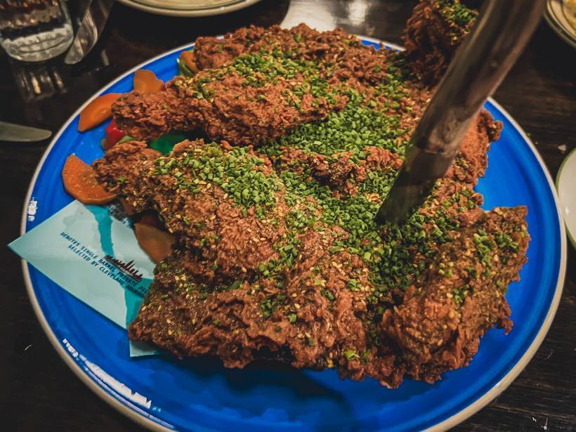 Whole fried chicken at Cordelia on E 4th Street