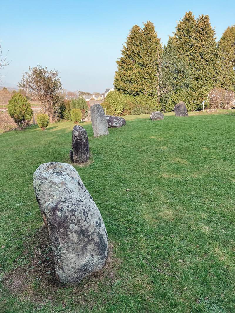 Stone circle in small grassy clearing in Kenmare