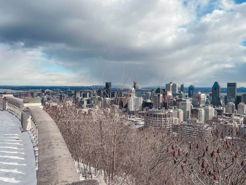 View over all of Montreal from the Chalet of Mount Royal - solo travel Montreal
