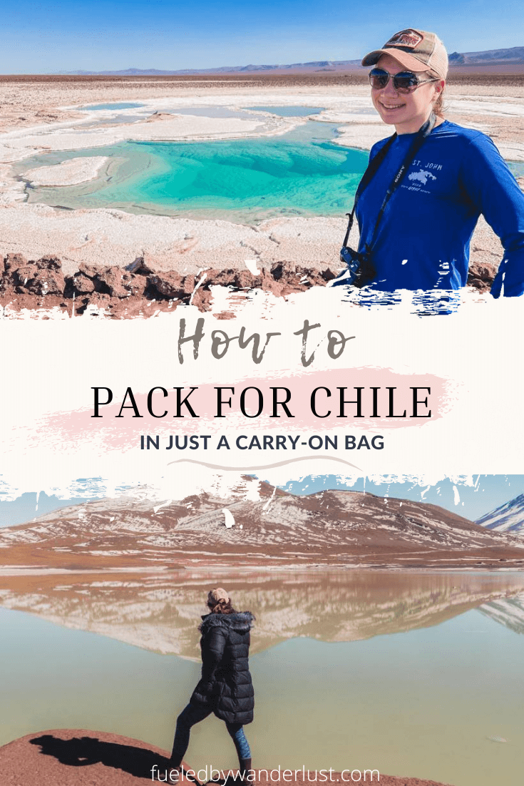 Wondering what to pack for a trip to Chile? This comprehensive Chile packing list has all the different outfits you need, from the Atacama Desert to Santiago to the Colchagua wine region. Loaded with light packing tips, this carry-on only list covers all the essentials so you have what you need for hiking, wine tasting, comfort and photography.