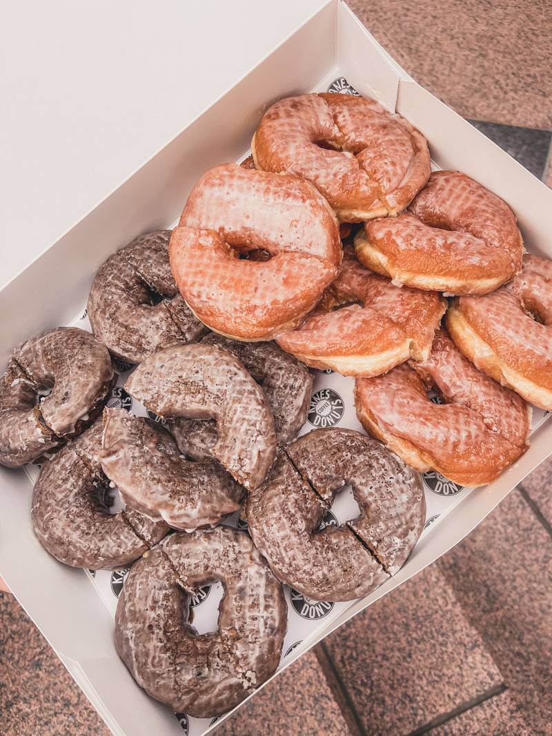 Plain and blueberry glazed donuts from Kane's