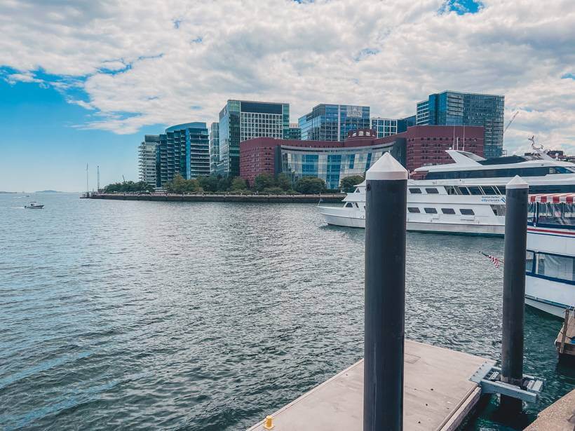 View of Boston Harbor from the Harborwalk downtown