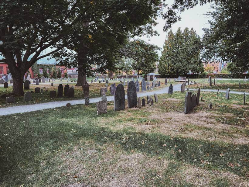 The Burying Point historic graveyard - Boston and Salem MA