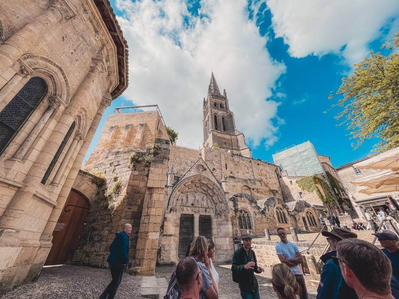 Exterior of the Monolithic Church of Saint-Emilion, France