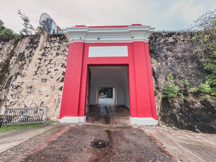 The red gate leading into Old San Juan from the colonial era city walls